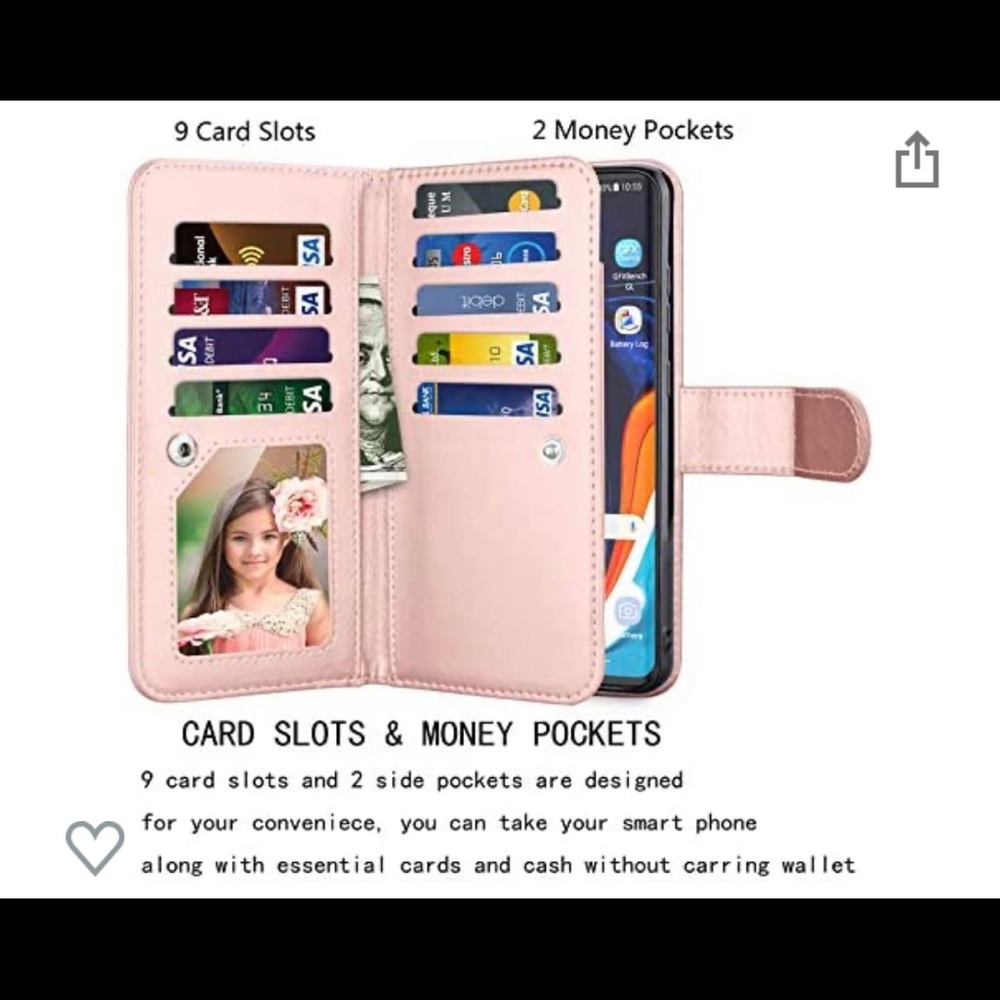 Galaxy S20 Case, for Samsung Galaxy S20 Wallet Case Rose Gold